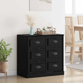 Vidaxl dressoir zwart eiken 70 x 35,5 x 67,5 cm bewerkt hout