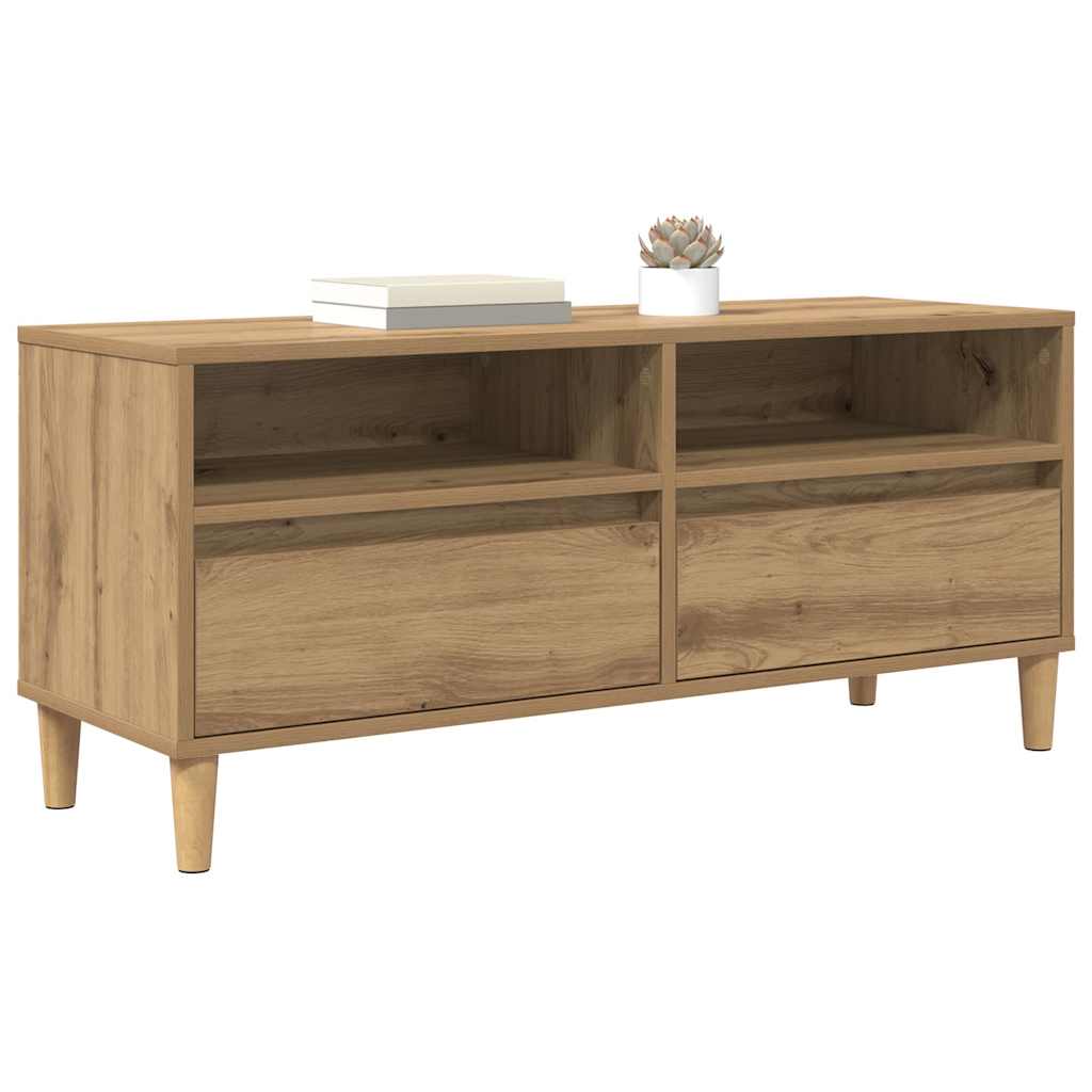 Vidaxl tv-kast 100 x 34,5 x 44,5 cm artisan eiken bewerkt hout