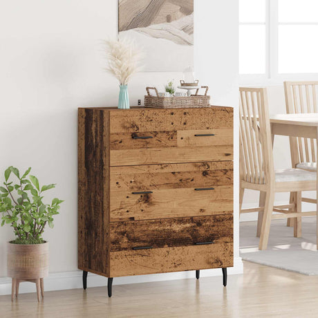 Vidaxl dressoir oud hout 69,5 x 34 x 90 cm gemonteerd hout en ijzer