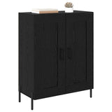 Vidaxl dressoir zwart eiken 69,5 x 34 x 90 cm gemonteerd hout en ijzer