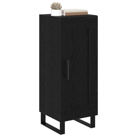 Vidaxl dressoir zwart eiken 34,5 x 34 x 90 cm gemonteerd hout en ijzer