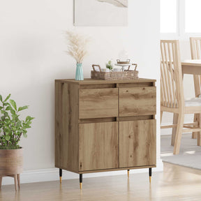 Vidaxl dressoir artisan eiken 60 x 35 x 70 cm gemonteerd hout en ijzer