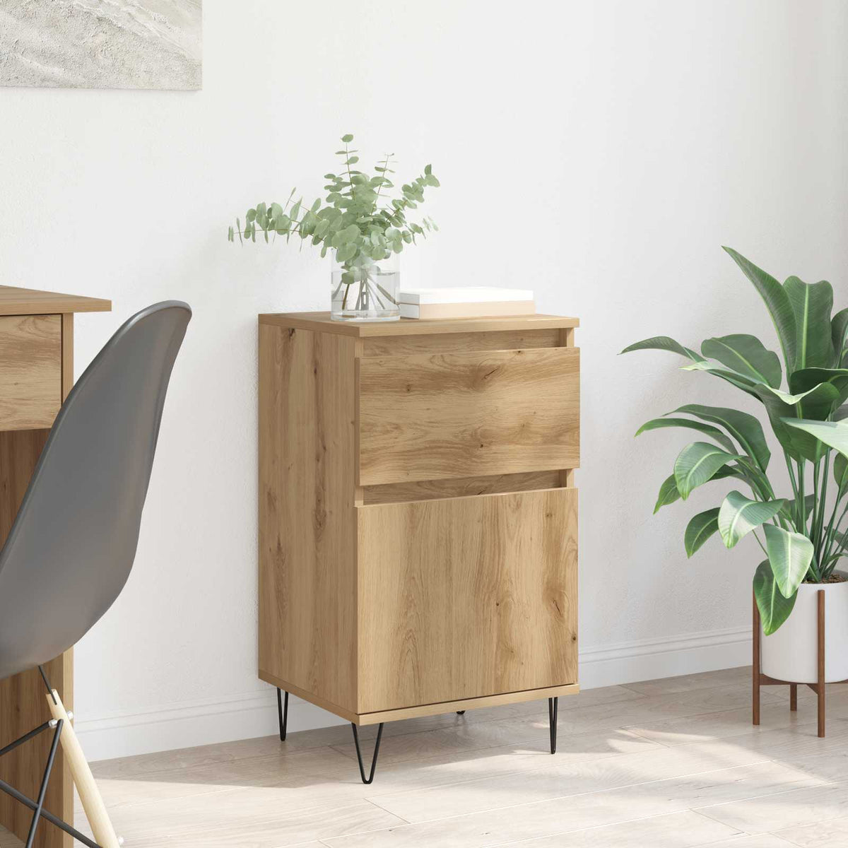 Vidaxl dressoir artisanaal eikenkleurig 35 x 40 x 70 cm bewerkt hout