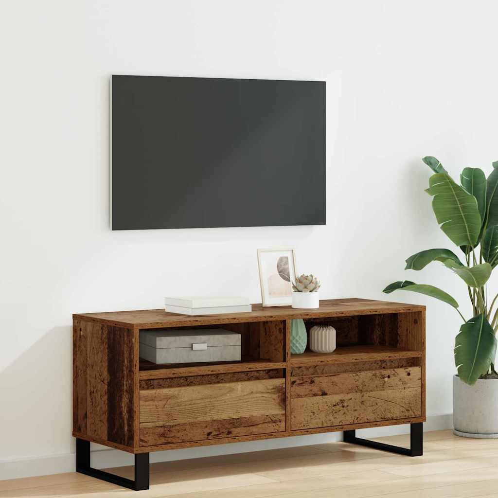 Vidaxl tv-kast oud hout 100 x 34,5 x 44,5 cm gemonteerd hout en ijzer