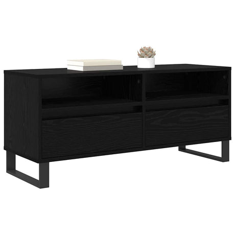 Vidaxl tv-kast met lade zwart eiken 100 x 34,5 x 44,5 cm
