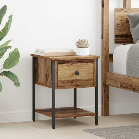 Vidaxl nachtkastje 2 st oudhout 34 x 35,5 x 45 cm bewerkt hout