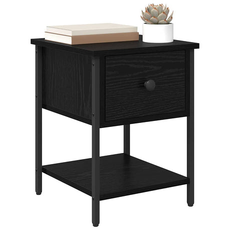 Vidaxl nachtkastje 2 st zwart eiken 34 x 35,5 x 45 cm bewerkt hout