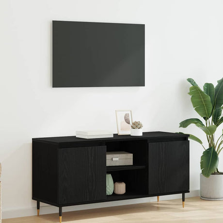 Vidaxl tv-kast 104 x 35 x 50 cm zwart eiken bewerkt hout