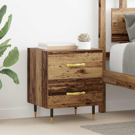 Vidaxl nachtkastje oudhout 40 x 35 x 47,5 cm bewerkt hout