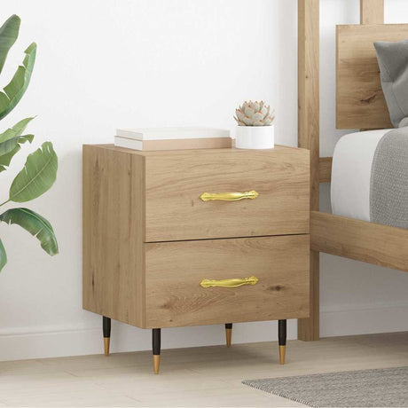 Vidaxl nachtkastje artisan eiken 40 x 35 x 47,5 cm bewerkt hout