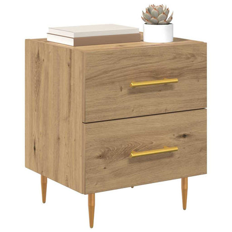 Vidaxl nachtkastje artisan eiken 40 x 35 x 47,5 cm bewerkt hout
