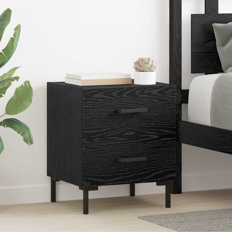 Vidaxl nachtkastje 2 st zwart eiken 40 x 35 x 47,5 cm bewerkt hout