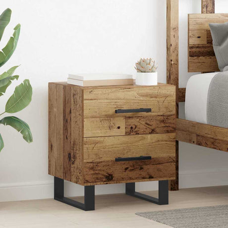 Vidaxl nachtkastje oudhout 40 x 35 x 47,5 cm bewerkt hout