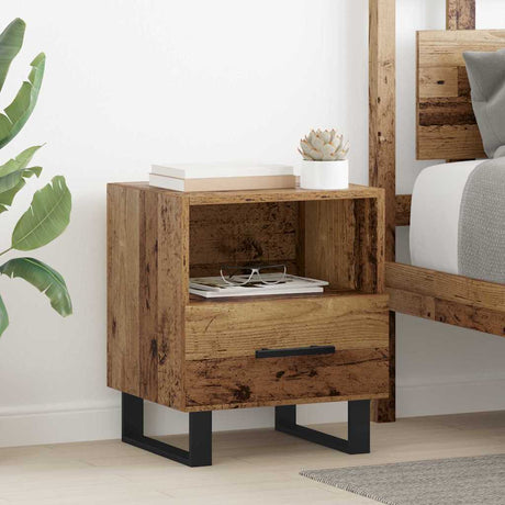 Vidaxl nachtkastje oudhout 40 x 35 x 47,5 cm bewerkt hout