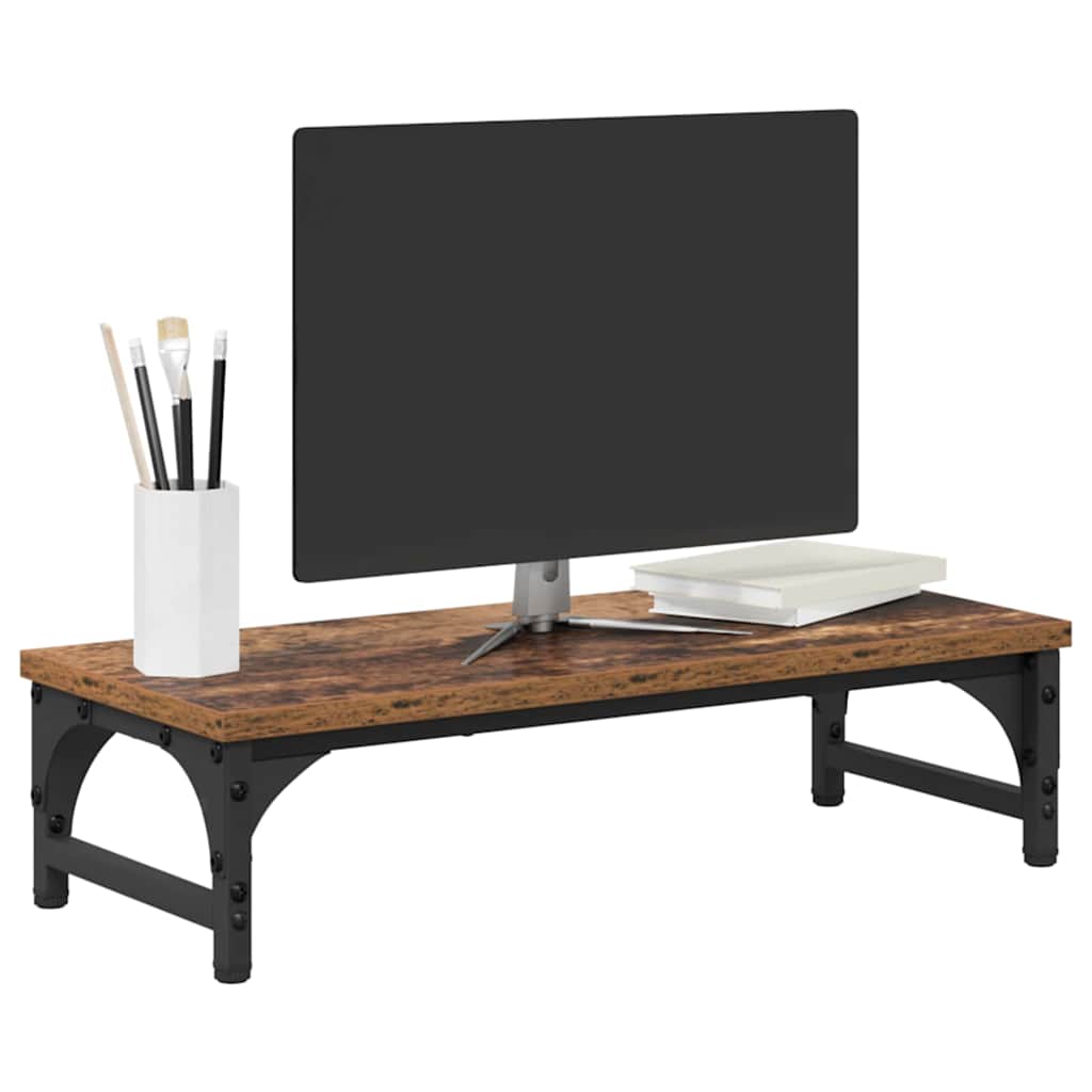 Vidaxl monitor stand oud hout 55 x 23 x 14 cm bewerkt hout