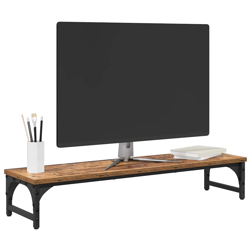 Vidaxl monitor stand oud hout 85 x 23 x 15,5 cm bewerkt hout