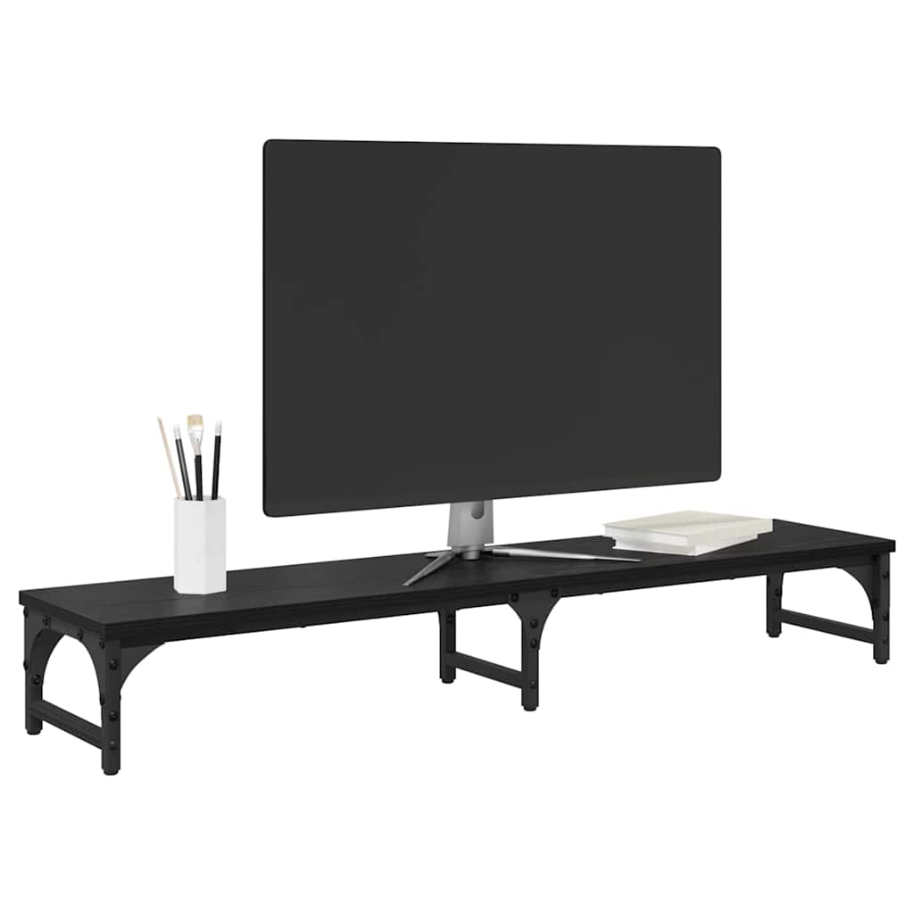 Vidaxl monitor stand zwart eiken 105 x 23 x 15,5 cm bewerkt hout