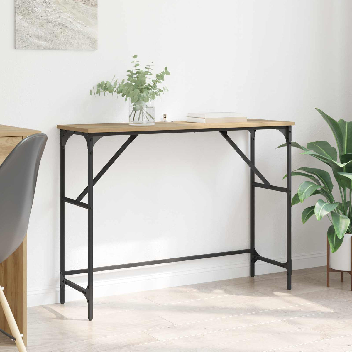 Vidaxl wandtafel artisan eiken 100 x 32 x 75 cm bewerkt hout