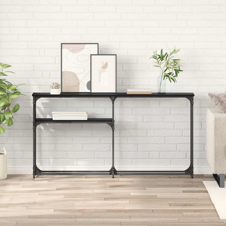 Vidaxl consoletafel zwart eiken 146 x 22,5 x 75 cm bewerkt hout