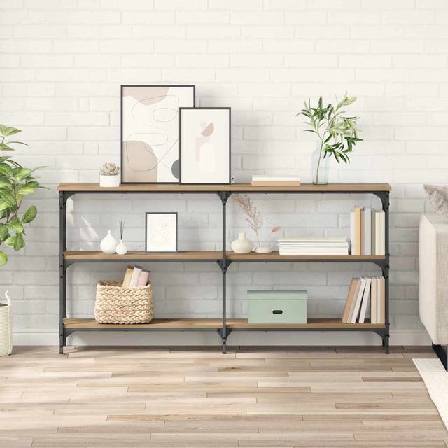 Vidaxl wandtafel artisan eiken 150 x 29 x 75 cm geperst hout en metaal