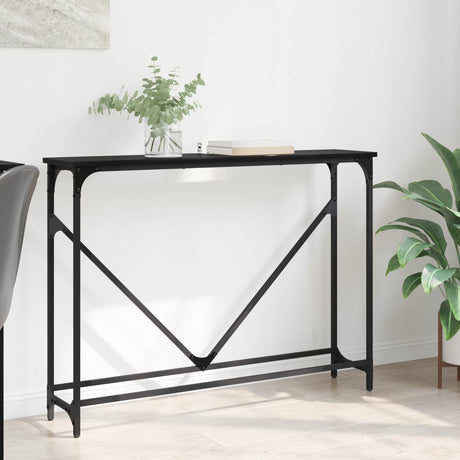 Vidaxl wandtafel zwart eiken 102 x 23 x 75 cm bewerkt hout