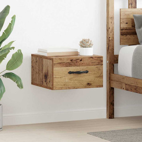 Vidaxl nachtkastje oud hout 35 x 35 x 20 cm bewerkt hout