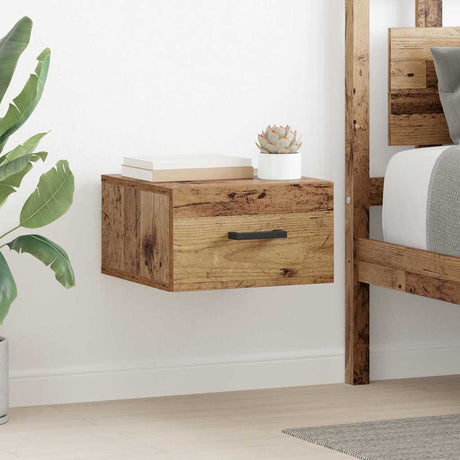 Vidaxl nachtkastje oud hout 35 x 35 x 20 cm bewerkt hout