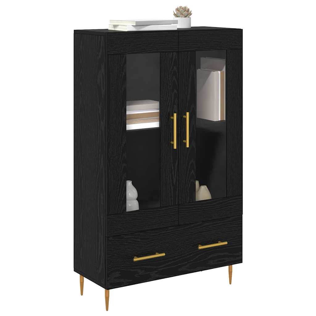 Vidaxl highboard met lade zwart eiken 69,5 x 31 x 115 cm
