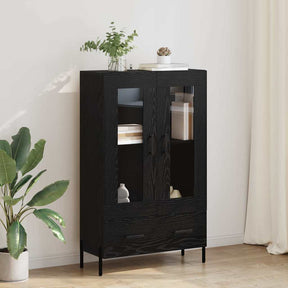 Vidaxl highboard corona zwart eiken 69,5 x 31 x 115 cm bewerkt hout