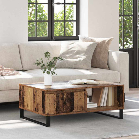 Vidaxl salontafel oud hout 90 x 60 x 35 cm bewerkt hout