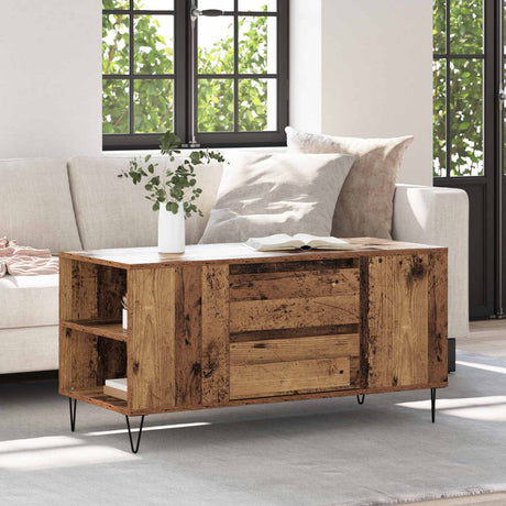 Vidaxl salontafel oud hout 102 x 44,5 x 50 cm bewerkt hout