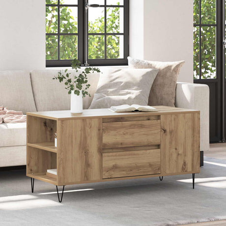 Vidaxl salontafel artisan eiken 102 x 44,5 x 50 cm bewerkt hout