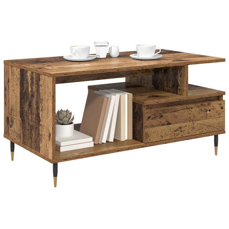 Vidaxl salontafel oudhout 90 x 49 x 45 cm bewerkt hout