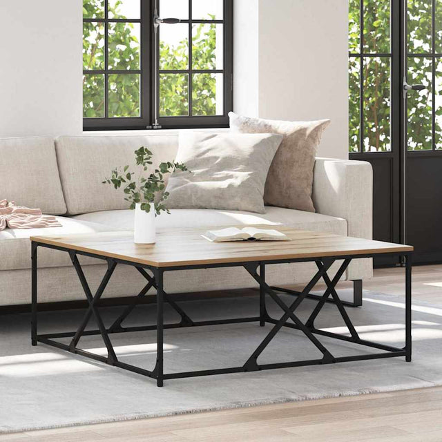 Vidaxl salontafel artisan eiken 100 x 100 x 40 cm bewerkt hout