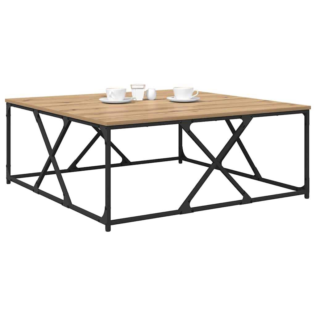 Vidaxl salontafel artisan eiken 100 x 100 x 40 cm bewerkt hout