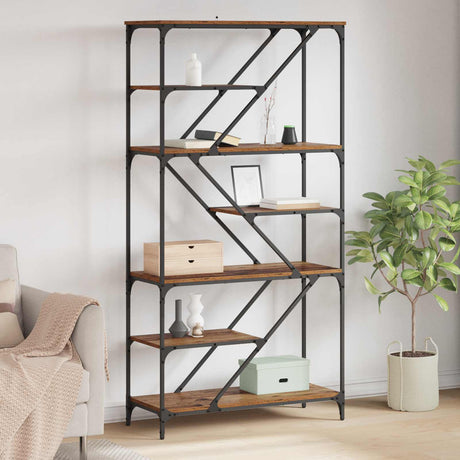 Vidaxl boekenkast 9-laags 91 x 36 x 176 cm bewerkt hout oud hout