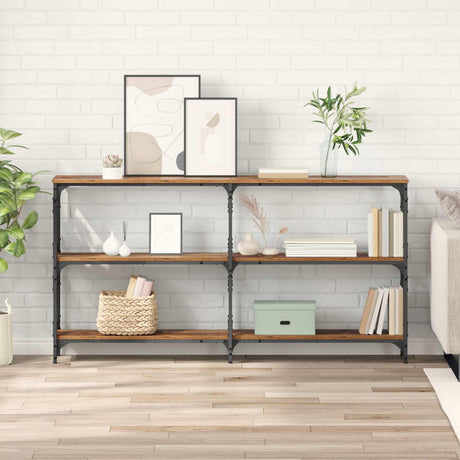 Vidaxl wandtafel oudhout 156 x 28 x 80,5 cm bewerkt hout