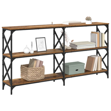 Vidaxl wandtafel oudhout 156 x 28 x 80,5 cm bewerkt hout