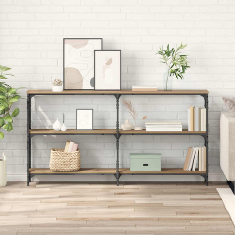 Vidaxl wandtafel artisan eiken 156 x 28 x 80,5 cm bewerkt hout