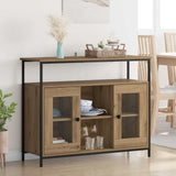 Vidaxl dressoir artisan eiken 100 x 35 x 80 cm bewerkt hout