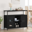 Vidaxl dressoir zwart eiken 100 x 35 x 80 cm bewerkt hout