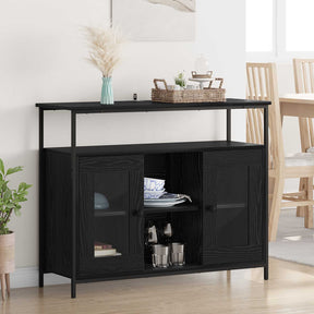 Vidaxl dressoir zwart eiken 100 x 35 x 80 cm bewerkt hout
