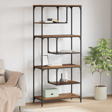 Vidaxl boekenkast 6-laags 81 x 36 x 176 cm bewerkt hout oud hout