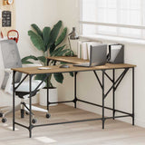 Vidaxl bureau artisan eiken bewerkt hout 149 x 149 x 75 cm