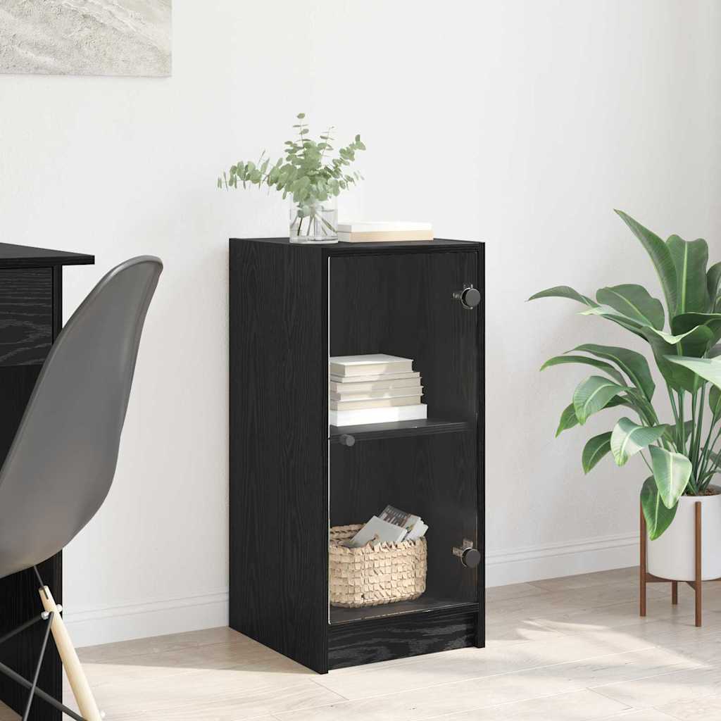 Vidaxl dressoir zwart eiken 35 x 37 x 76 cm bewerkt hout