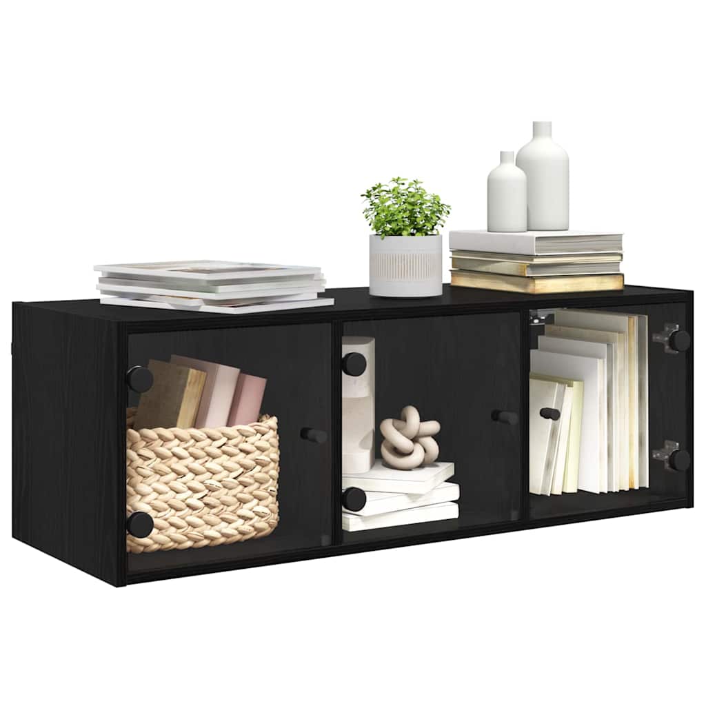 Vidaxl wandkast 102 x 37 x 35 cm bewerkt hout zwart eiken