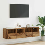 Vidaxl tv wandkasten 2 st oud hout bewerkt hout