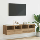 Vidaxl tv wandkasten 2 st artisan eiken bewerkt hout
