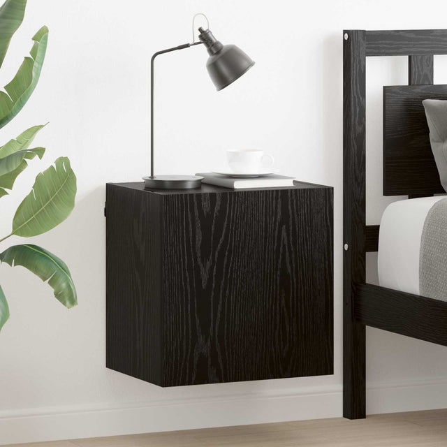 Vidaxl tv wandkast 40,5x30x40cm zwart eiken bewerkt hout