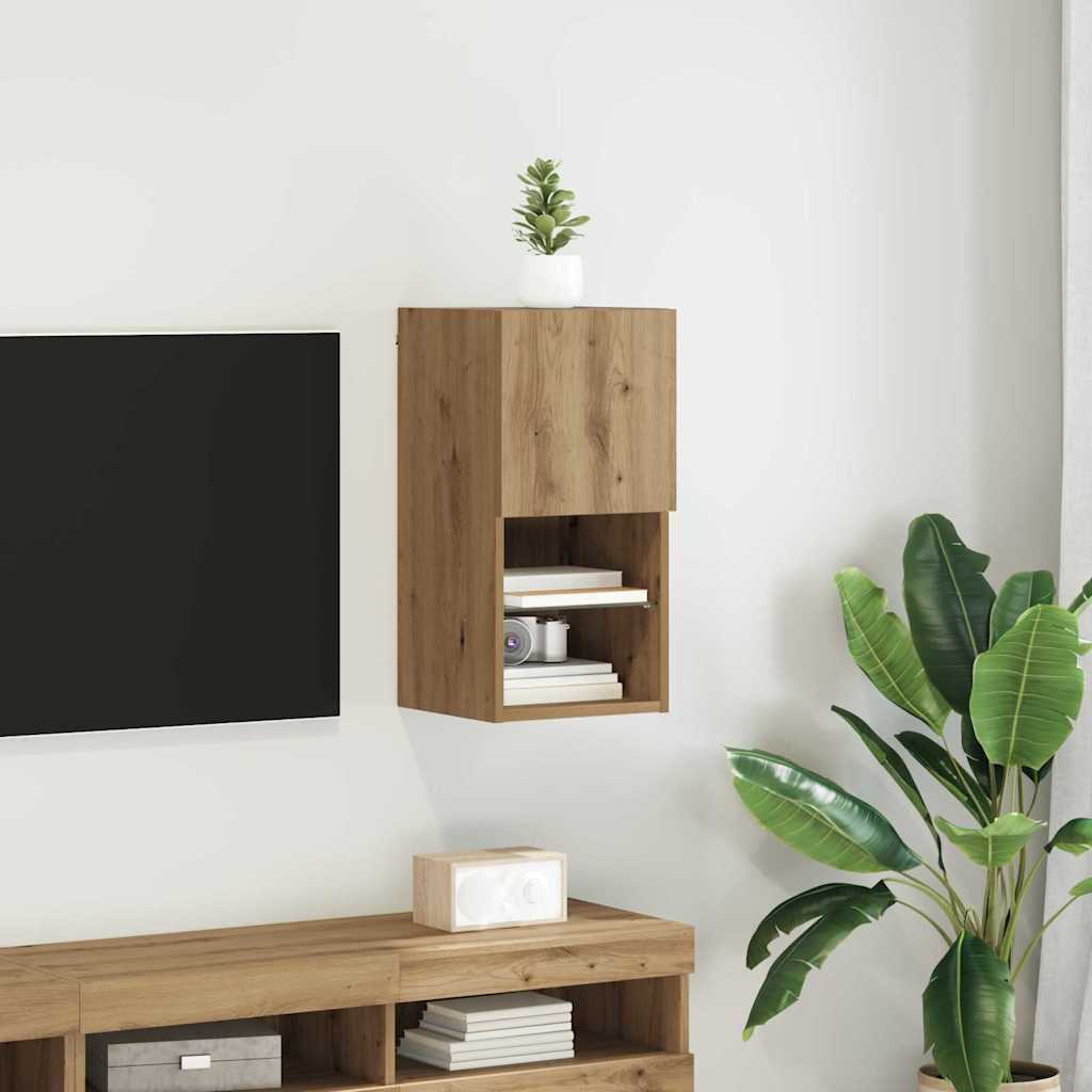 Vidaxl wandgemonteerd tv-meubel 30,5 x 30 x 60 cm artisan eiken